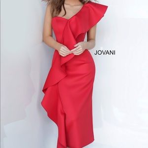 Pageant Jovani 02616 red cocktail dress